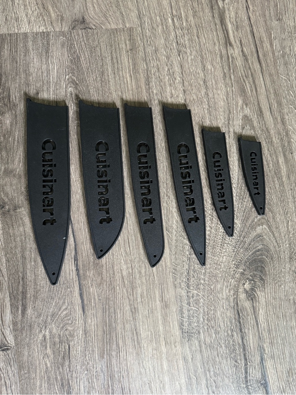 Set of Six Black Plastic Cuisinart Knife Blade Guards